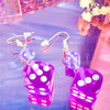 Purple Dice Earrings