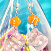 Sugar Pink Dice Earrings