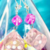 Sugar Pink Dice Earrings