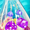 Purple Dice Earrings