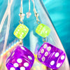 Purple Dice Earrings