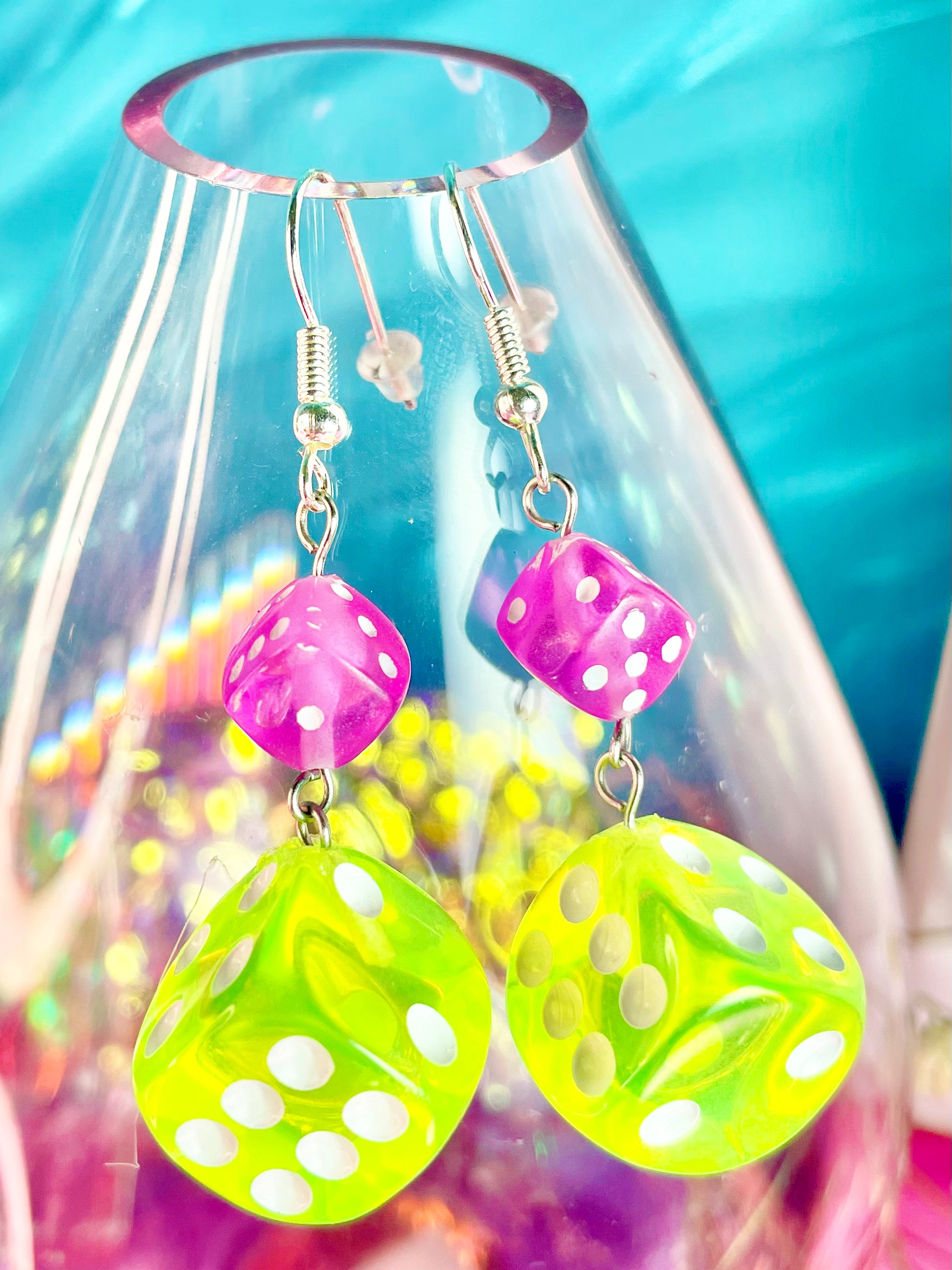 Green Dice Earrings