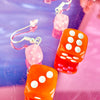 Orange Dice Earrings