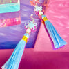 Blue Pan Chang Knot Mini Tassel Earrings