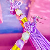 Purple Pan Chang Knot Mini Tassel Earrings