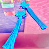 Blue Pan Chang Knot Tassel Earrings