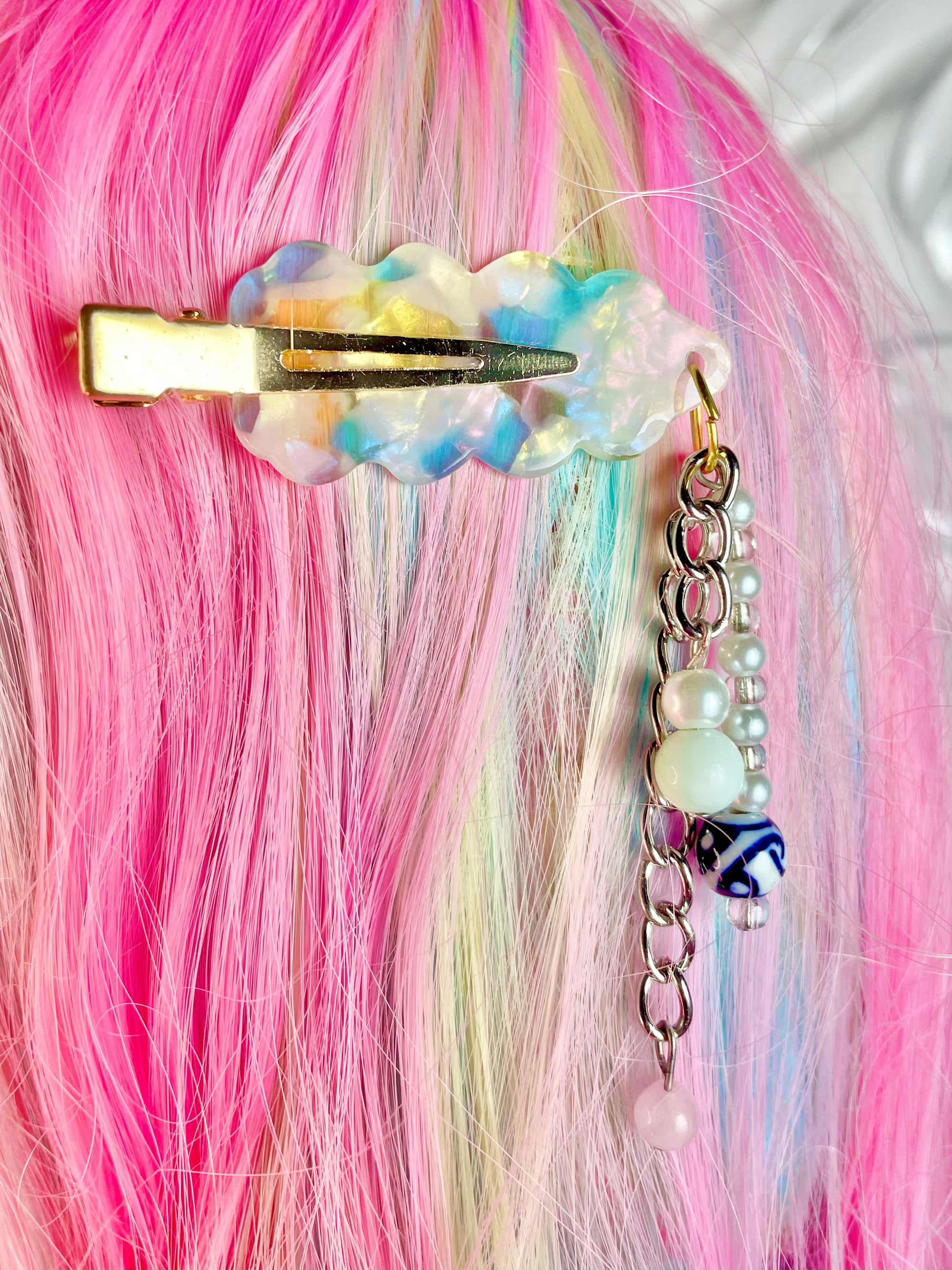 Pierced Beaded Cloud Clips