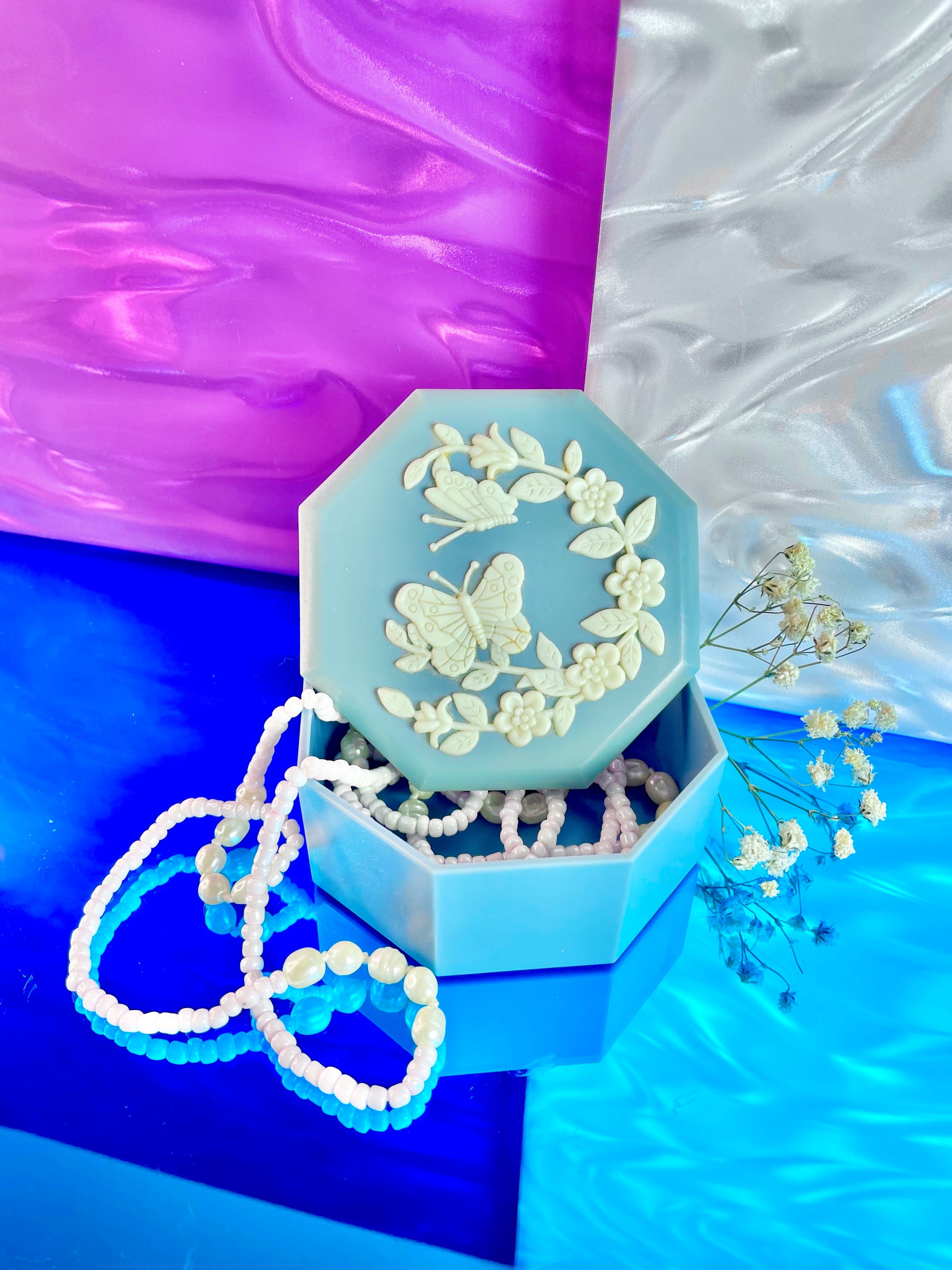 Cornflower Blue Catalin Butterfly Jewelry Boy