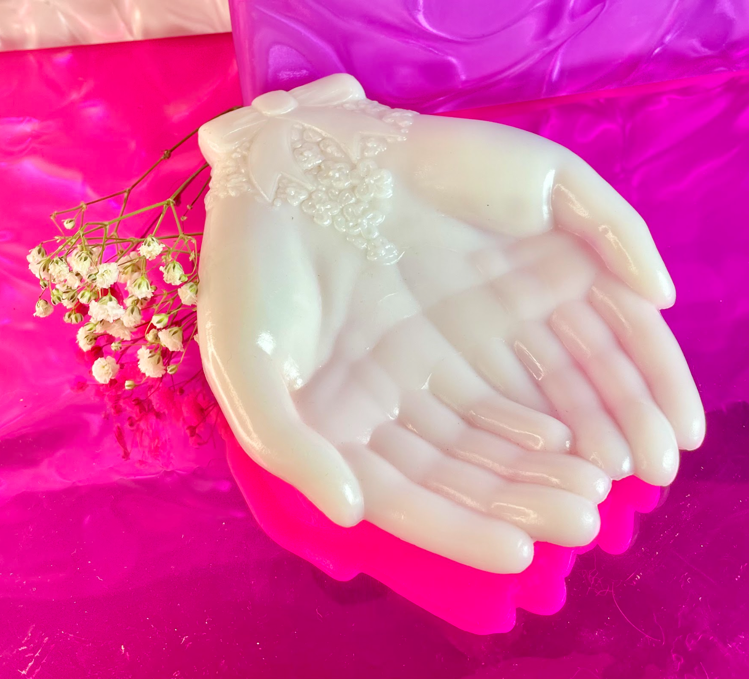 Milk Glass Hands Catchall