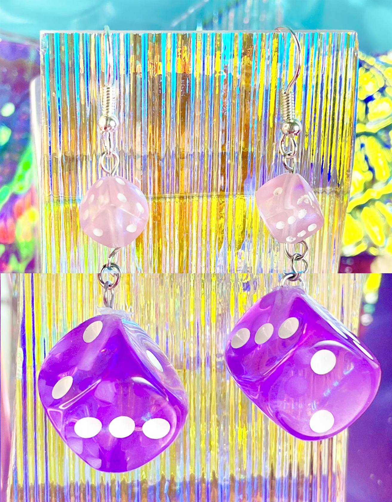 Purple Dice Earrings