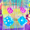 Blue Dice Earrings