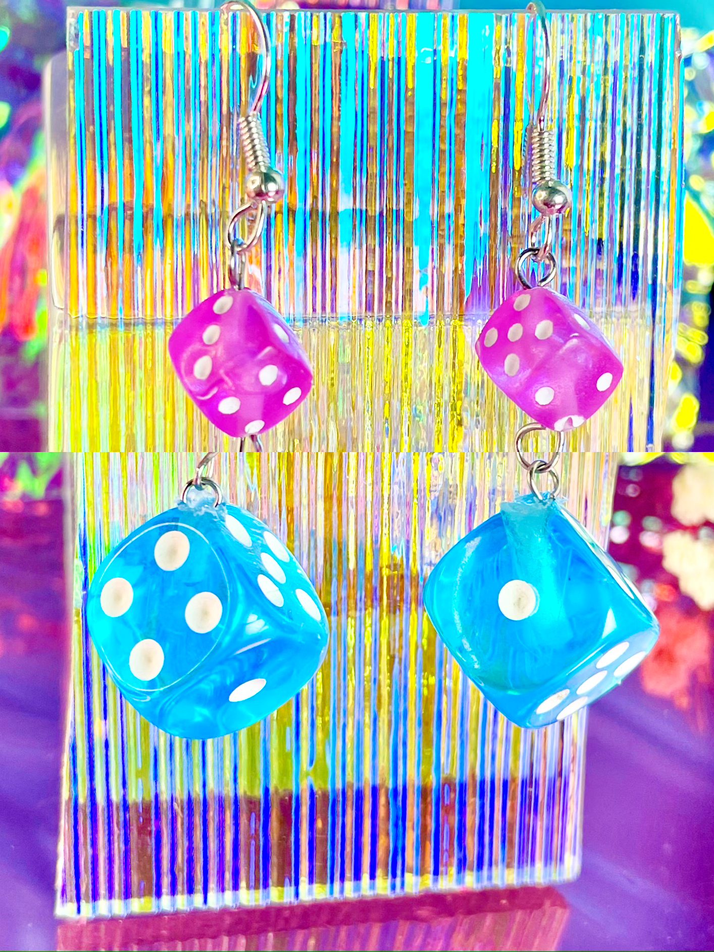 Blue Dice Earrings