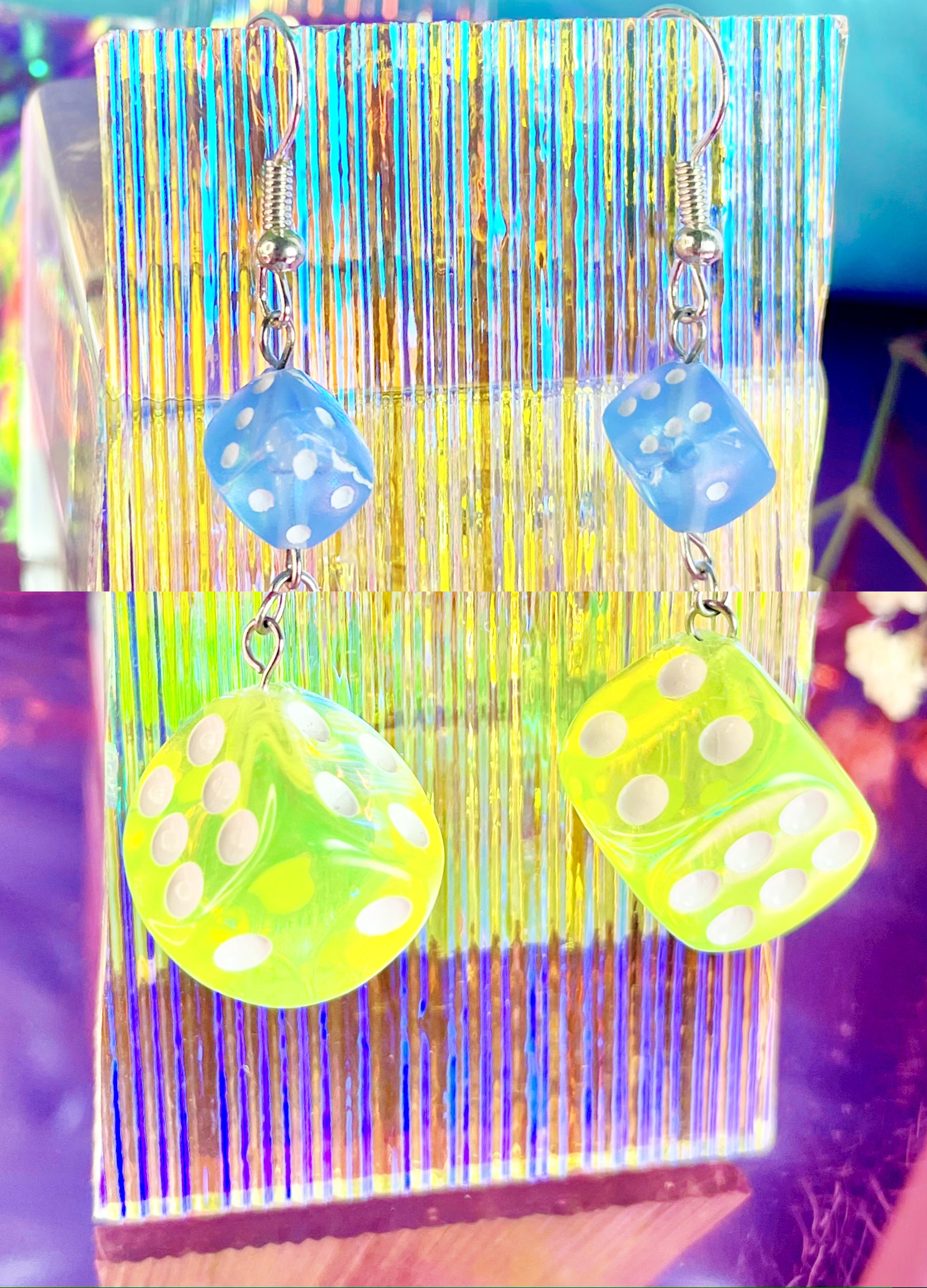 Green Dice Earrings