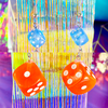 Orange Dice Earrings