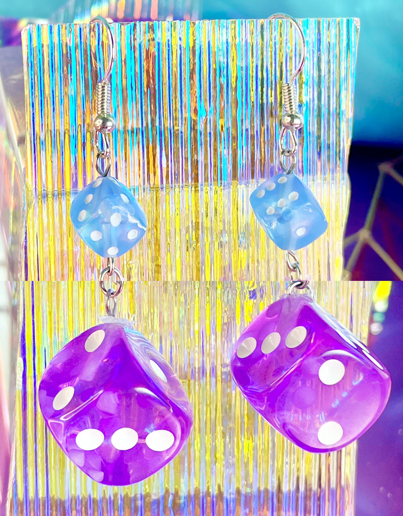 Purple Dice Earrings