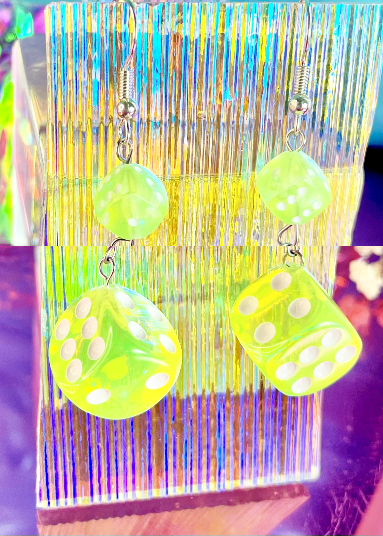 Green Dice Earrings