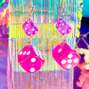 Hot Pink Dice Earrings