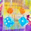 Blue Dice Earrings