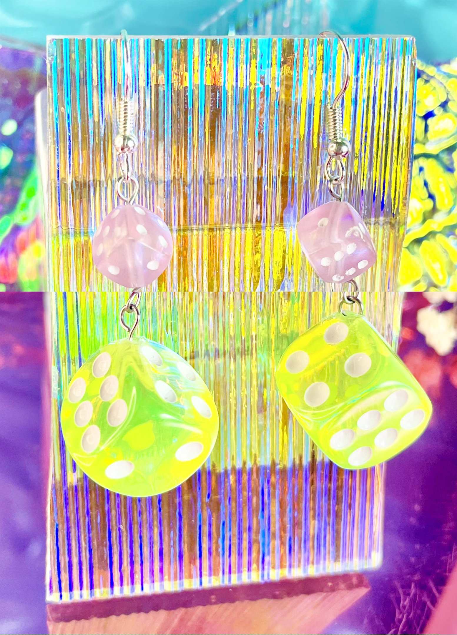 Green Dice Earrings