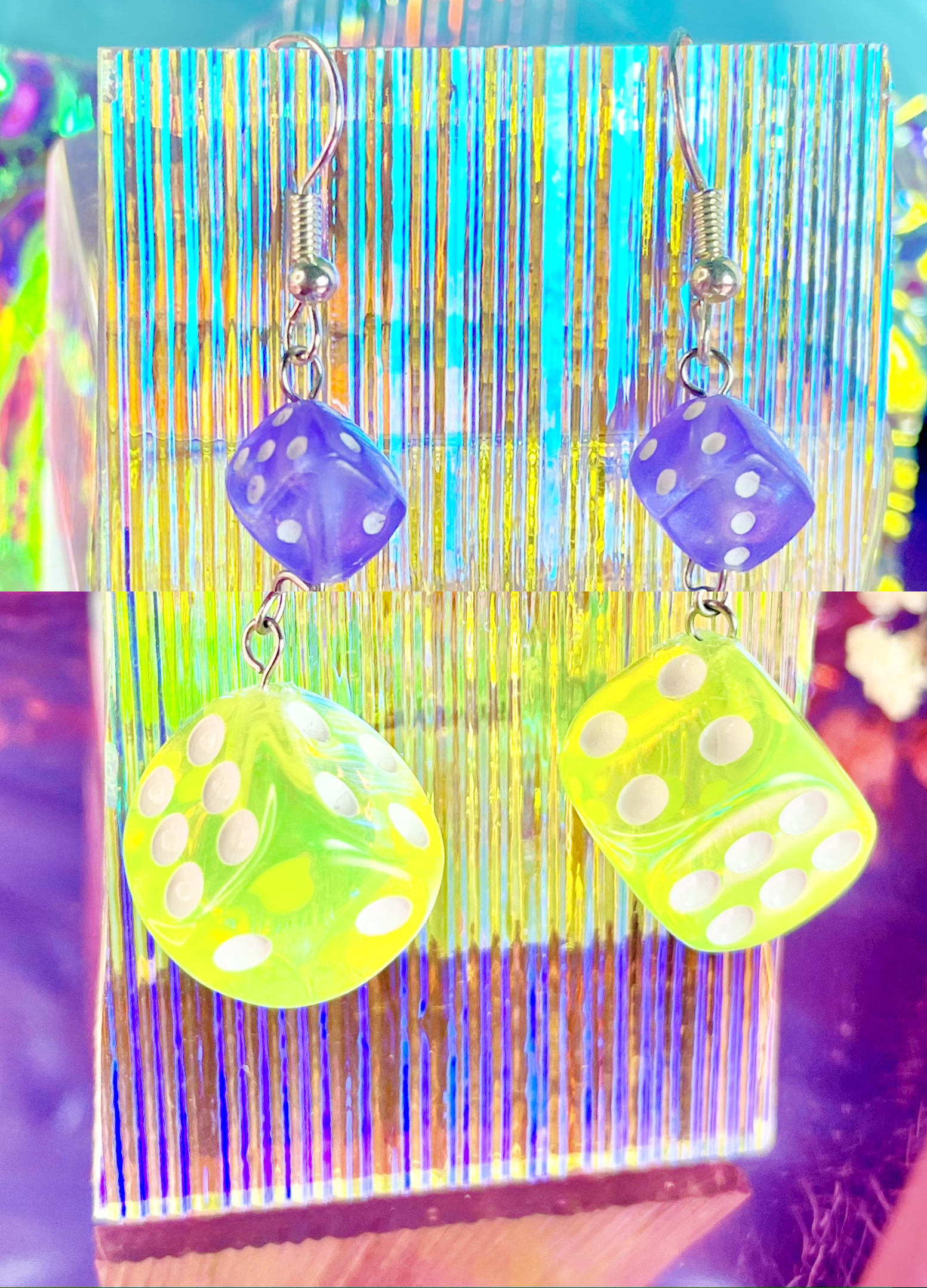 Green Dice Earrings