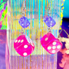 Hot Pink Dice Earrings